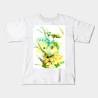 Yelow Butterfly Kids T-Shirt